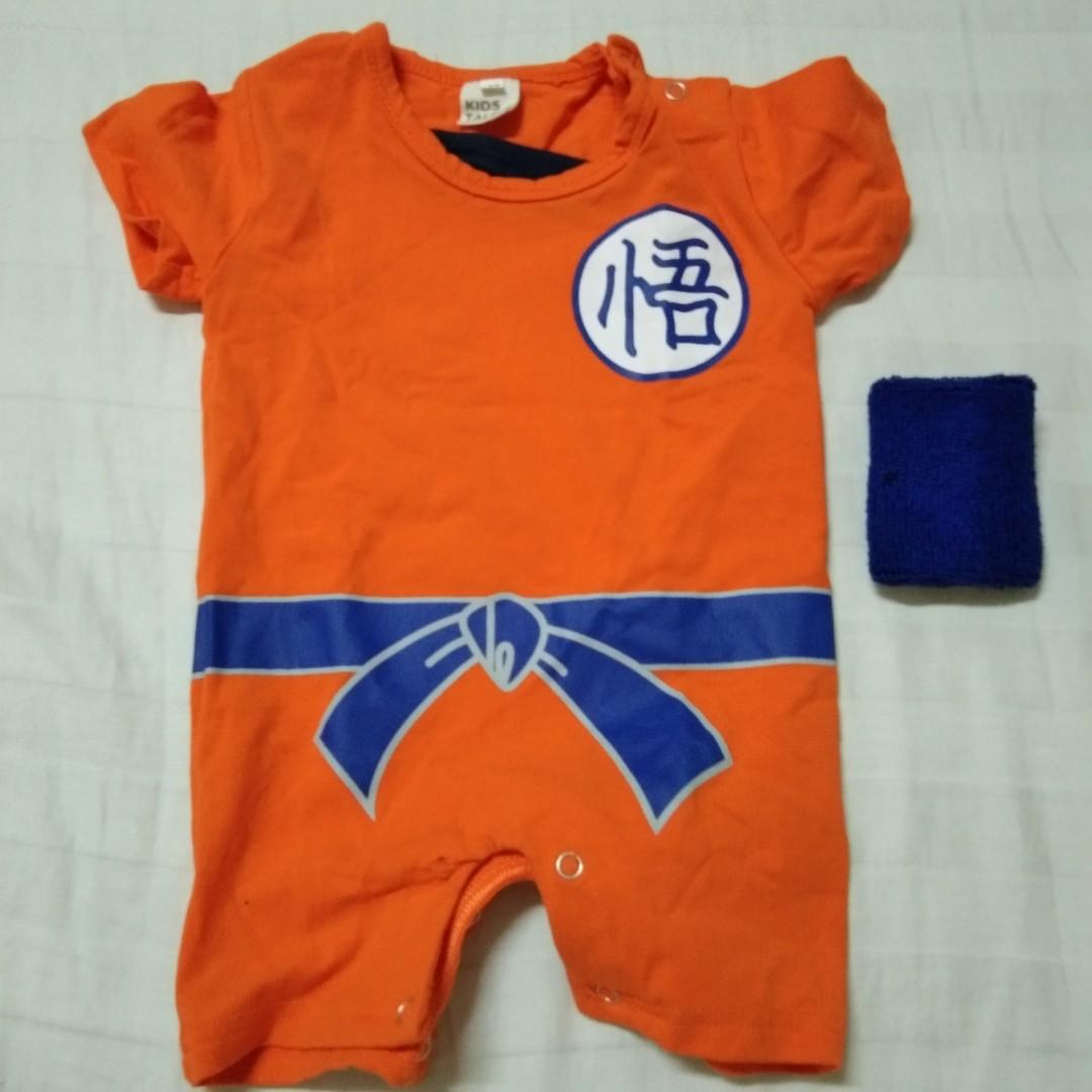 Son Goku Baby Costume (Category: Babies & Kids Fashion) located in Makati City. Submitted by satvai (Listing ID 255677553, Image 1). Description: Son goku costume for babies (1yr old). Comes with matching blue wrist band. Used only once. Rfs: moving Must sell by October 15..