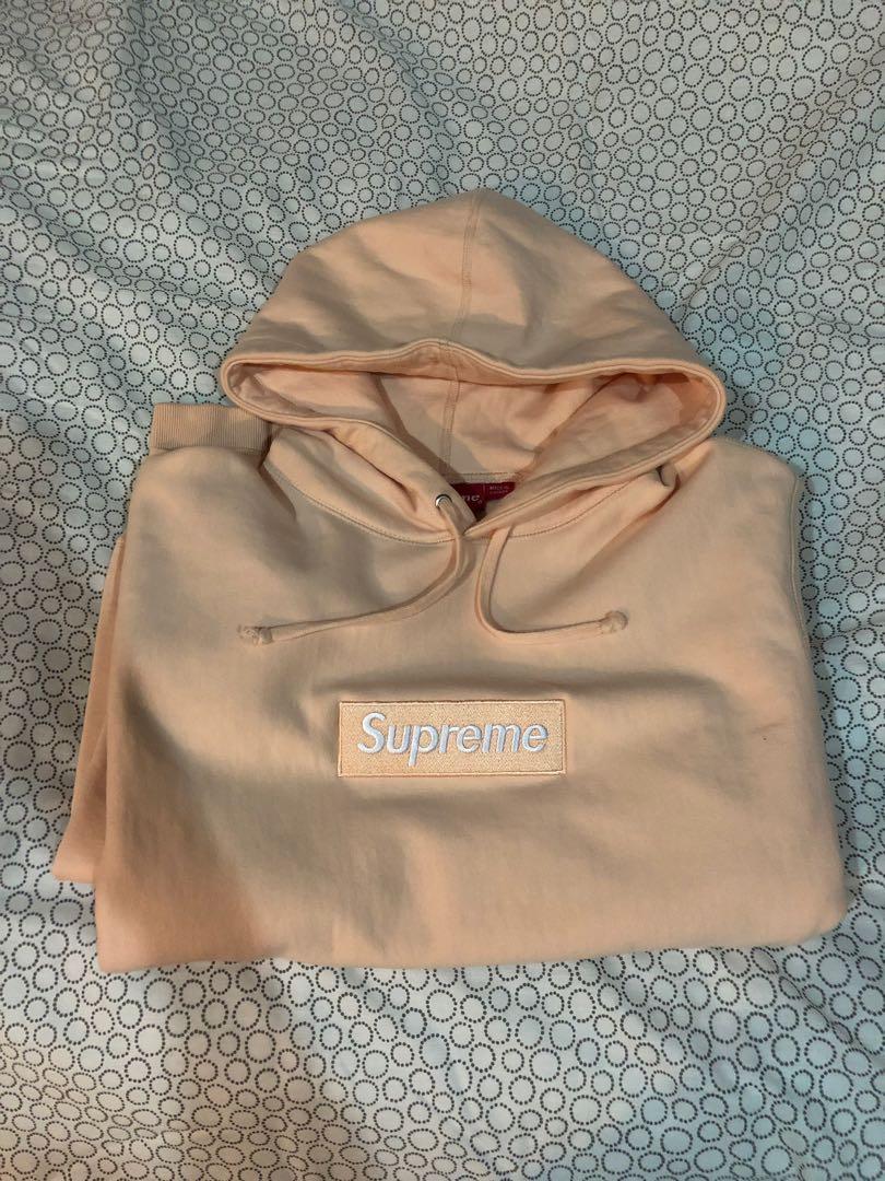 Supreme x champion peach hoodie sale