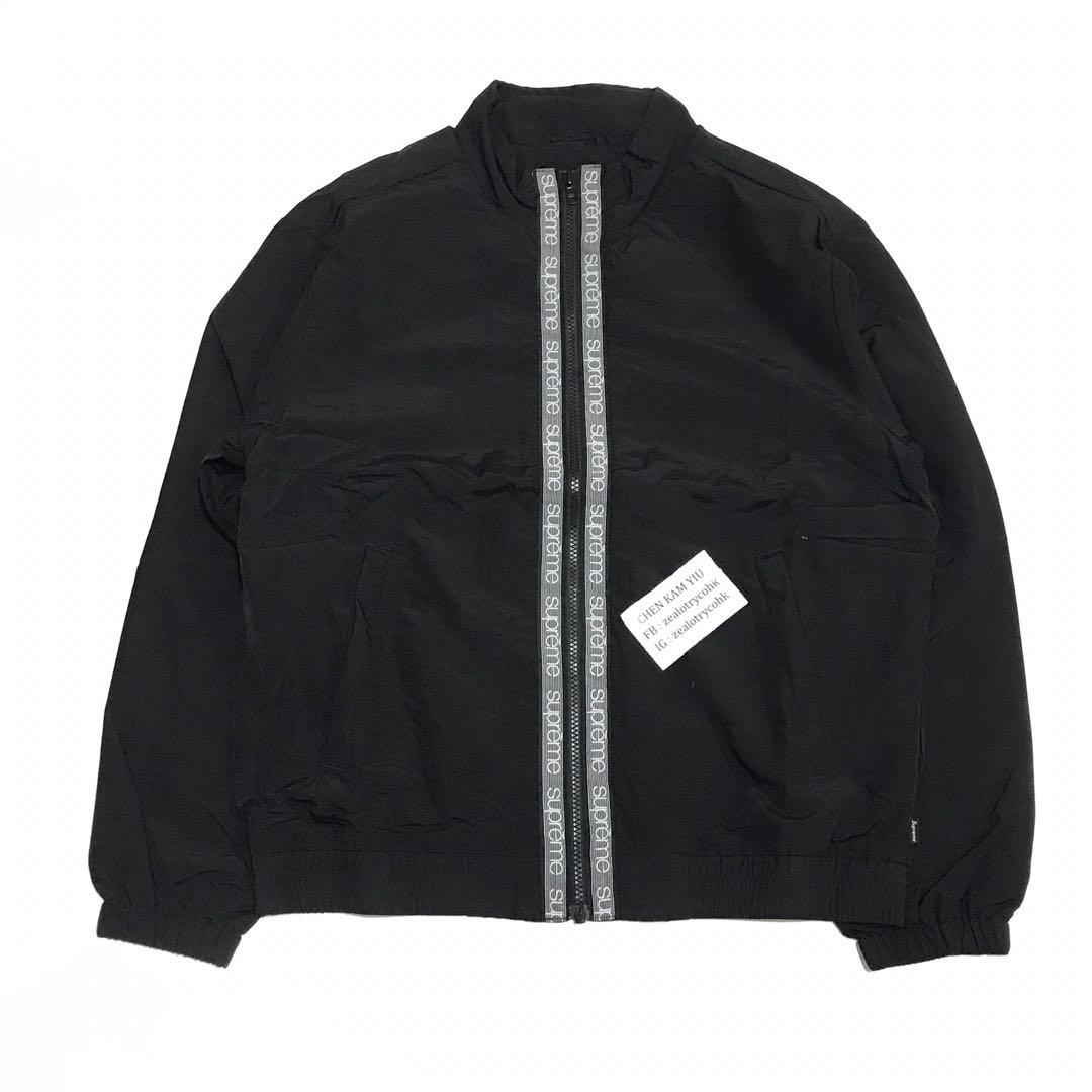 supreme classic logo taping track jacket black