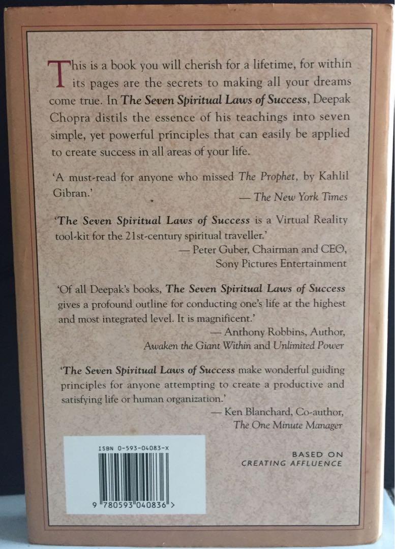 The Seven Spiritual Laws Of Success A Practical Guide To The