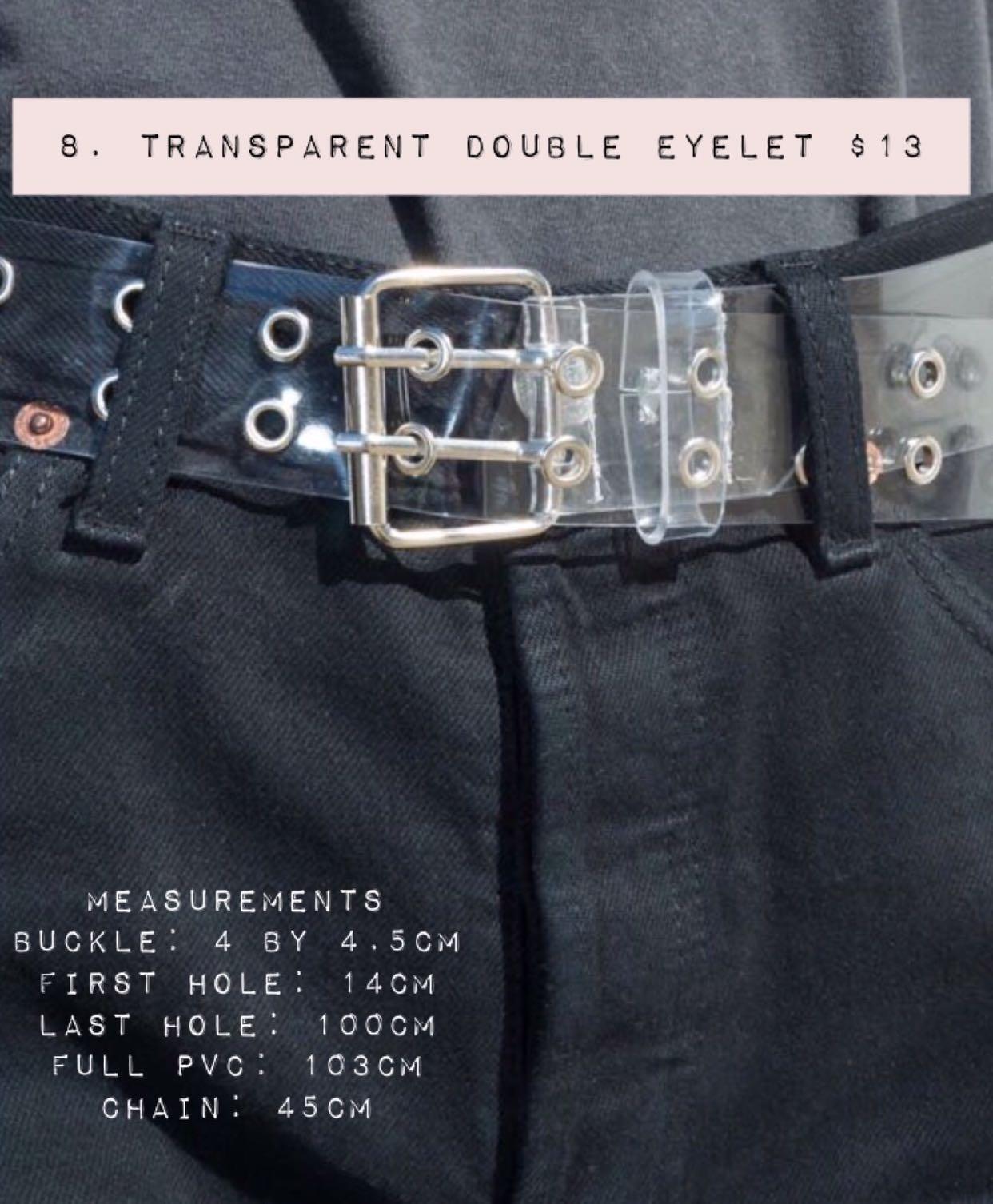 Transparent Double Row Eyelet Belt Women S Fashion Accessories