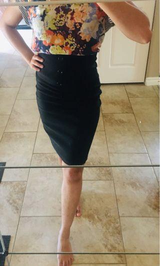 Black Pencil Skirt- Size XS-S