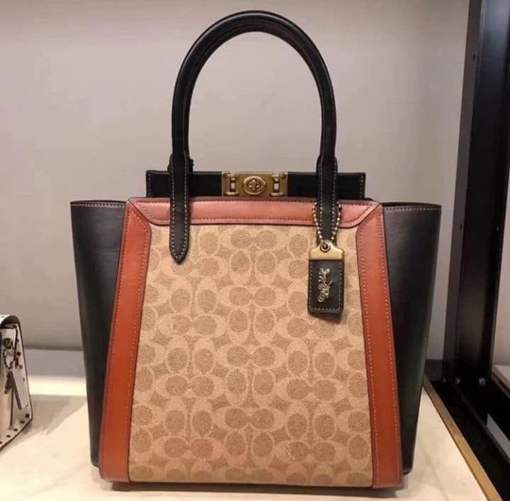 Coach signature canvas women's troupe tote store