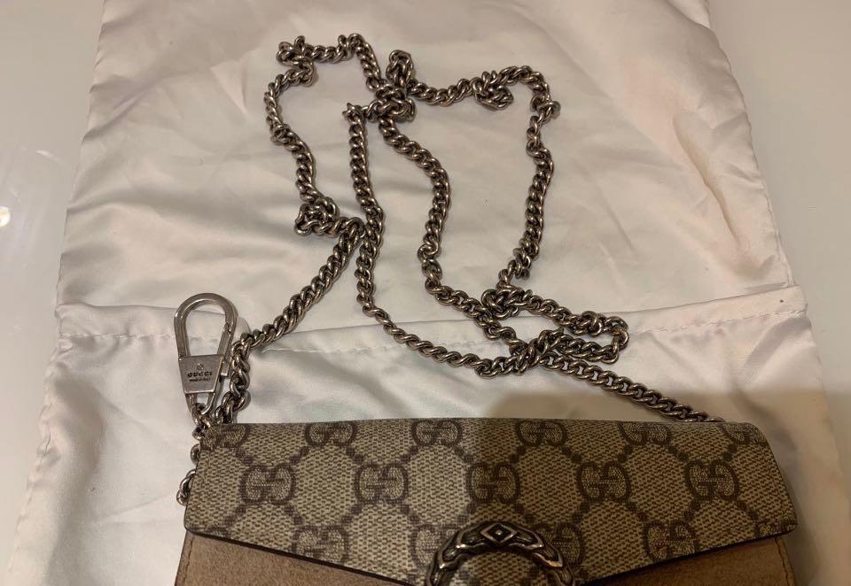 Authentic GUCCI Dionysus GG Supreme Mini Crossbody Bag Chain Monogram  Receipt