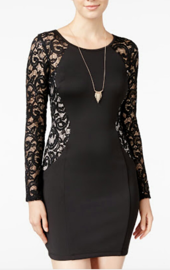 black lace formal dress