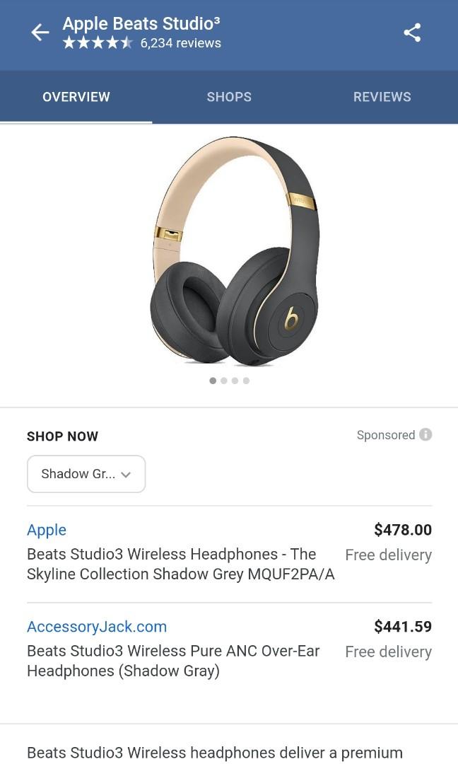 Beats Studio 3 Wireless Headphone Shadow Grey Skyline Collection colour Audio Headphones Headsets on Carousell