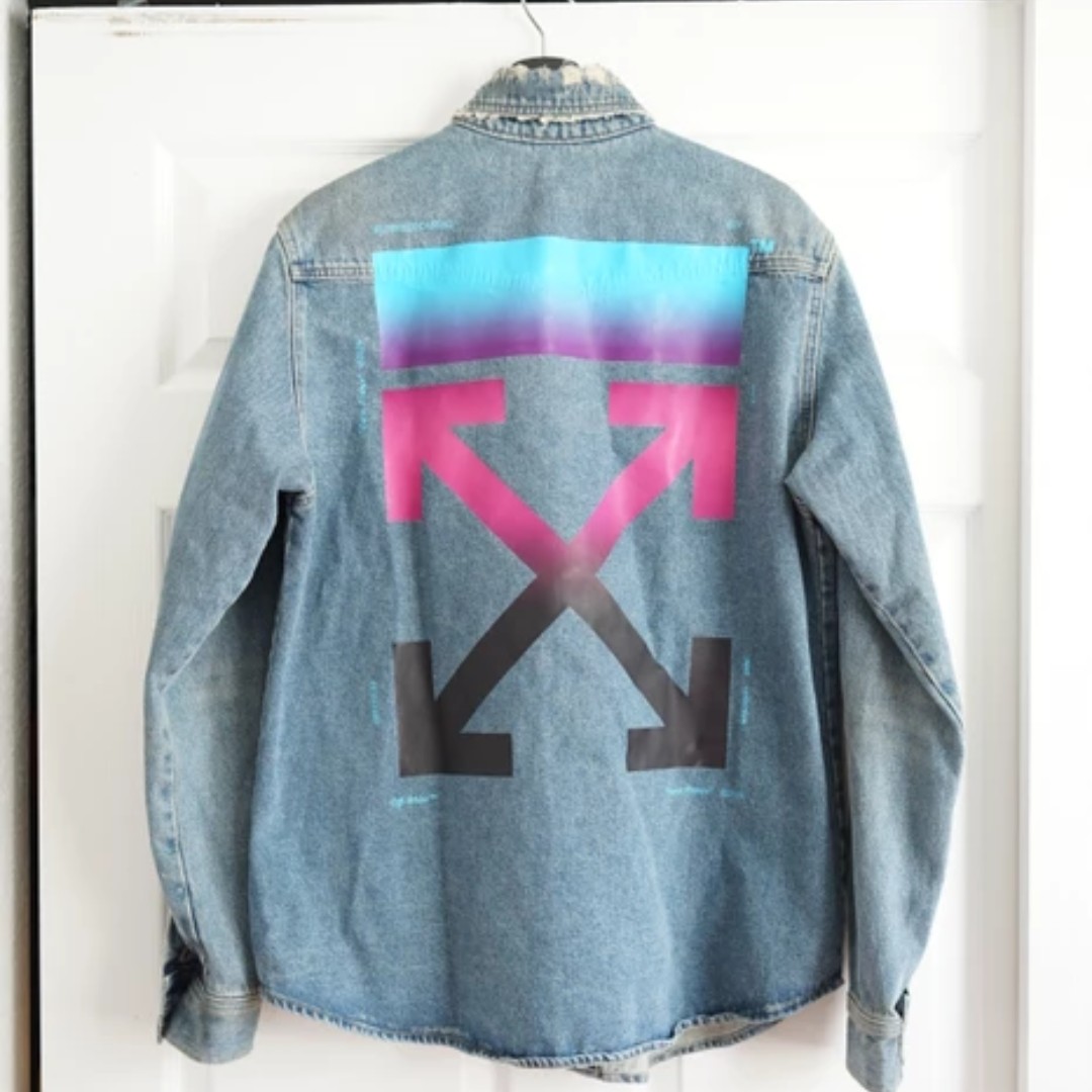 off white gradient denim jacket