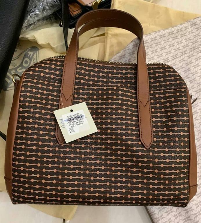 FOSSIL Sydney Satchel Brown Multi