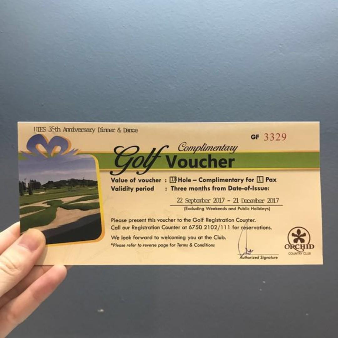 Golf Voucher Orchid Country Club Picture Show Below Only Sample Tickets Vouchers Vouchers On Carousell