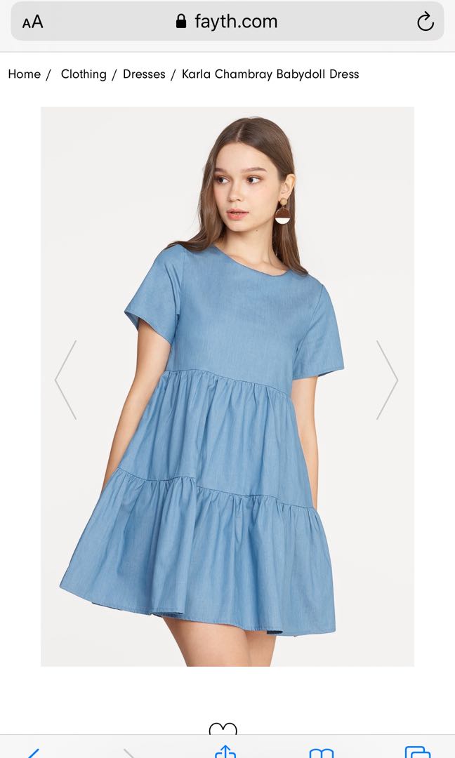 Karla Chambray Babydoll Dress, Women's 