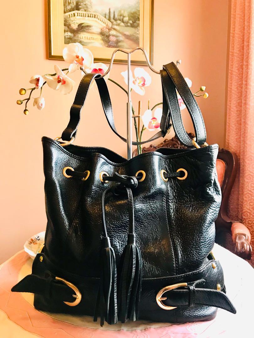 Leather bucket bag sale Clearance