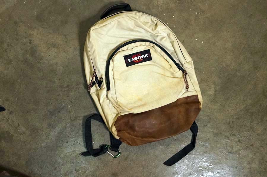 Eastpak backpack 2025 leather bottom