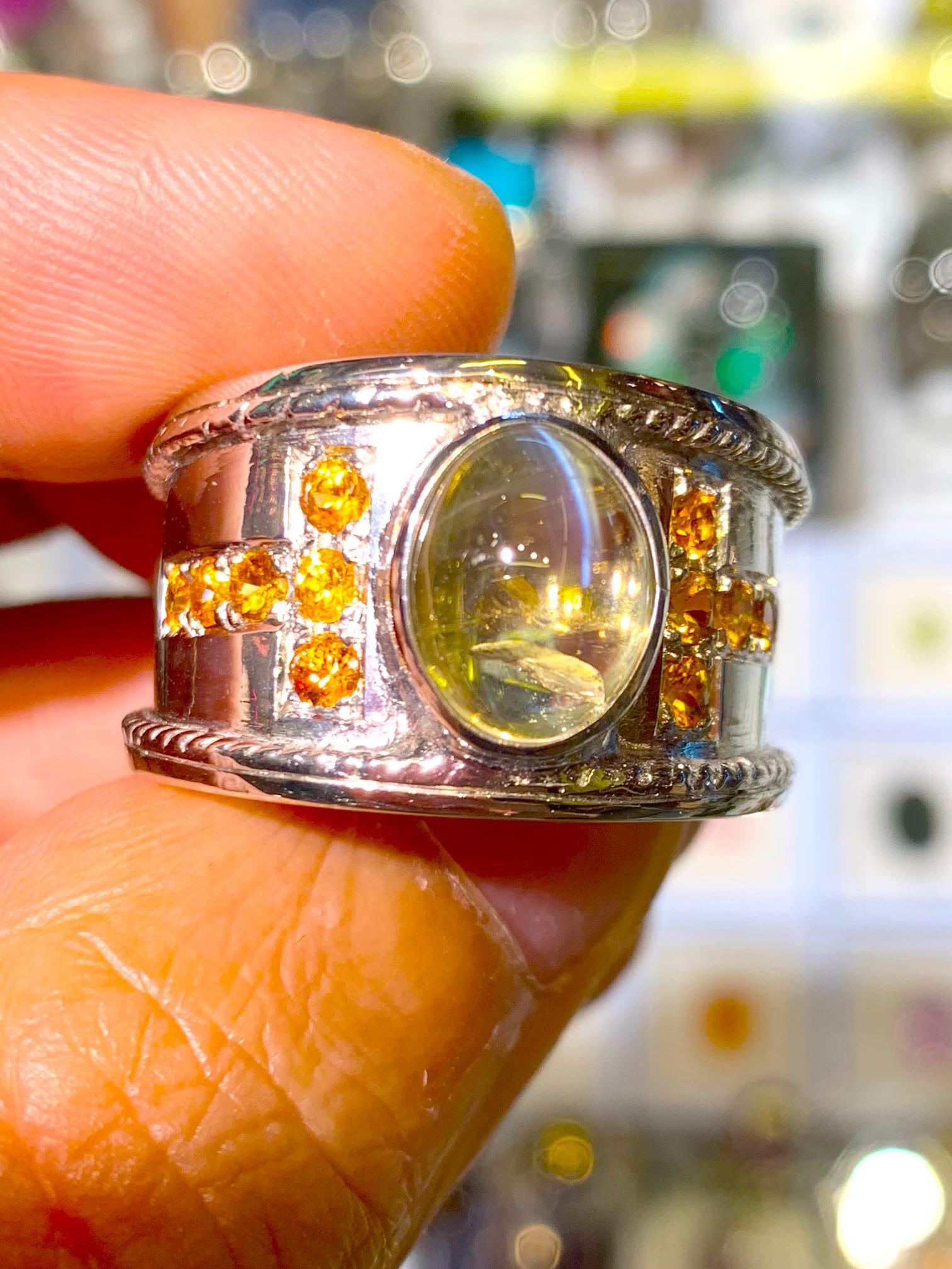 Cats eye cheap silver ring
