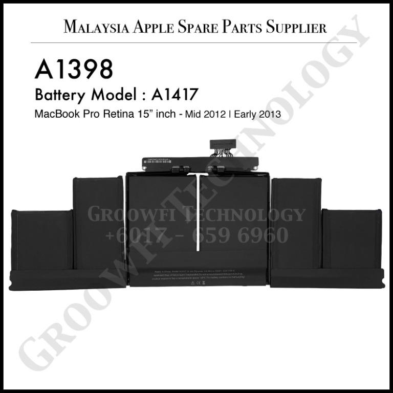 New Apple Macbook Pro 15 Inch Retina 12 13 A1398 A1417 Battery Replacement Electronics Computer Parts Accessories On Carousell