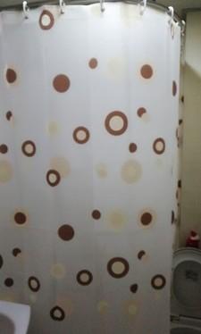 Shower Curtain U Shape Rod No Drilling Waterproof Furniture