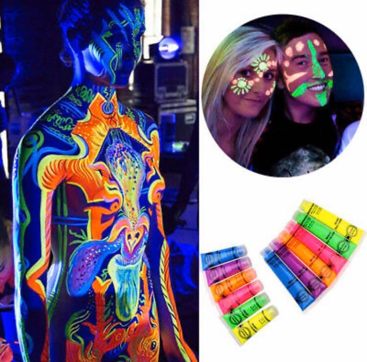 Neon Face Paint, Glow In The Dark Face Paint, 15ml Neon Body Paint
