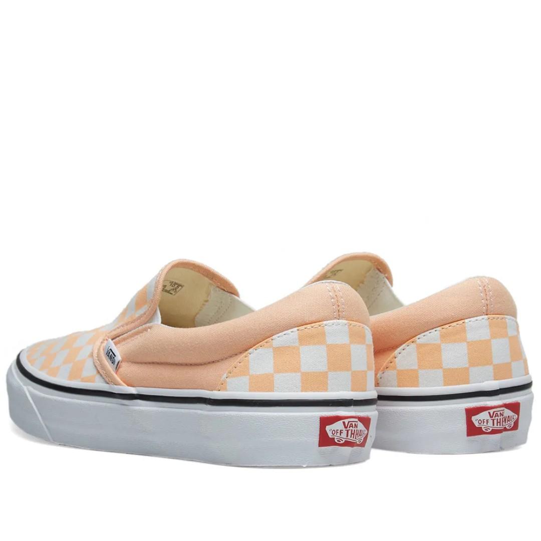 bleached apricot vans checkerboard