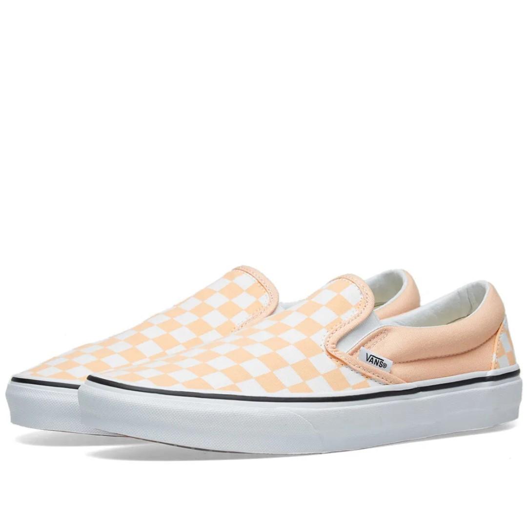 vans slip on apricot