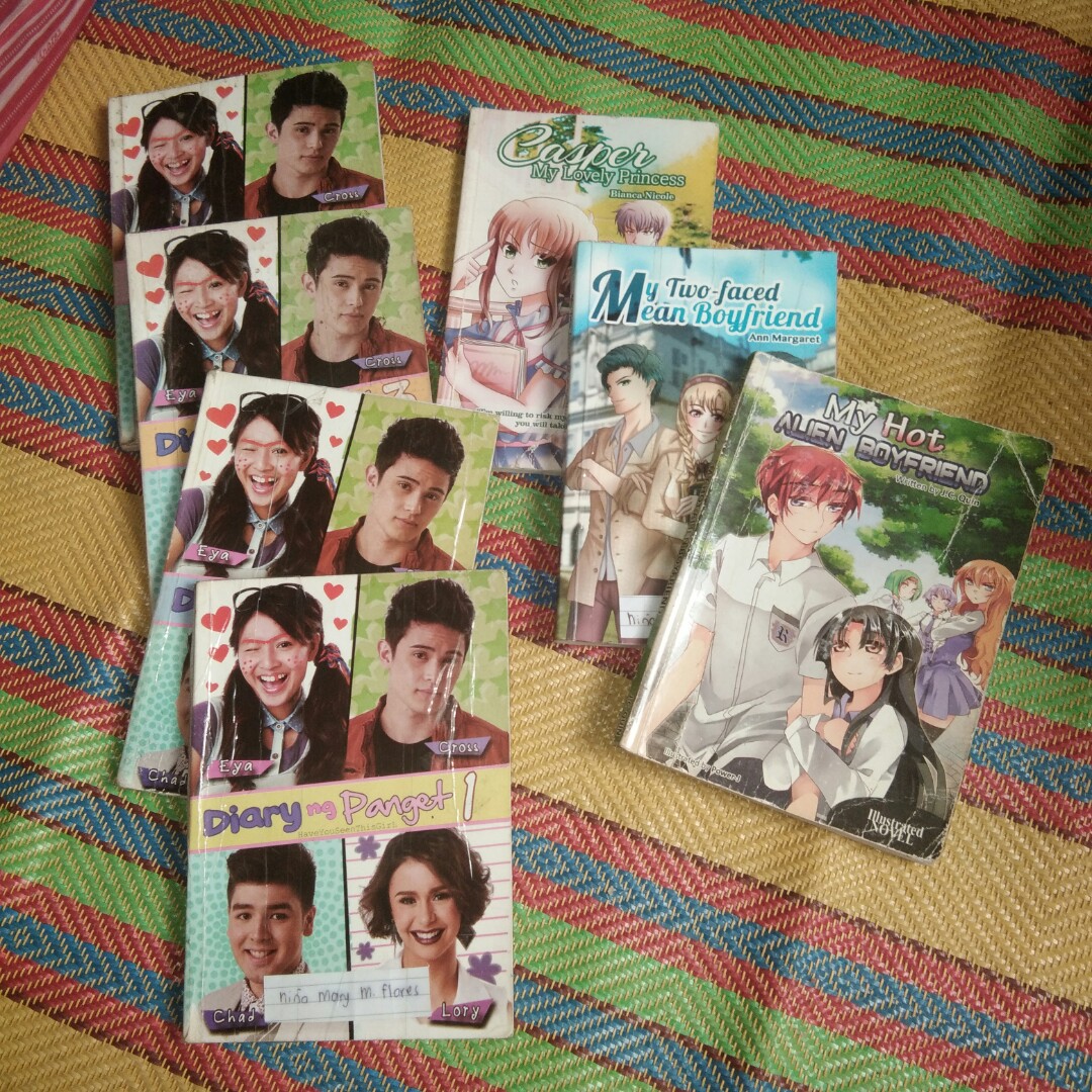 Wattpad books bundle (Category: Storybooks) located in Marikina City. Submitted by SSItems (Listing ID 255790885, Image 2). Description: TAKE ALL FOR JUST 200 DIARY NG PANGET VOL. 1-4 (Completed) MY HOT ALIEN BOYFRIEND MY TWO-FACED MEAN BOYFRIEND CASPER, MY LOVELY PRINCESS Open for swap/trade. I do trades but swapping price may slightly vary from selling price. Swapping price: 140.