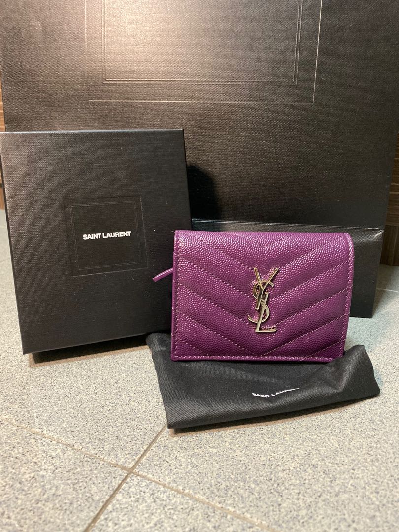 ysl wallet purple