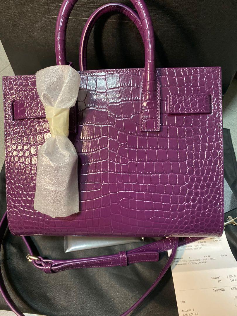 SAINT LAURENT Pink Croc Nano Sac de Jour Tote · VERGLE