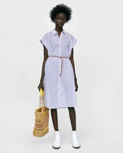 Zara striped dress with pockets deals