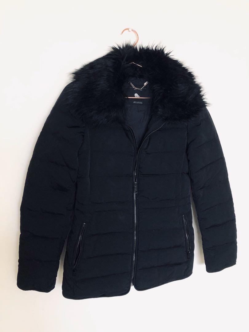 Fur Are Zara Puffer Jackets Warm Shiny Puffer Jacket Zara Outlet