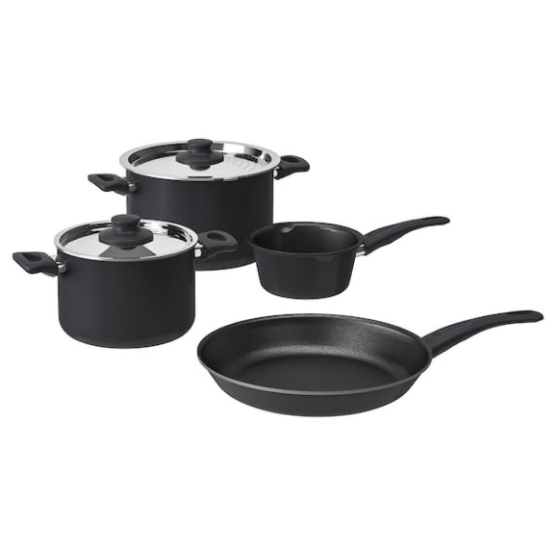 100 Authentic Ikea Skanka 6 Piece Cookware Set Grey Home Furniture Home Tools And Accessories On Carousell