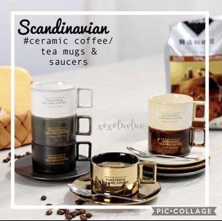 Brand New Nordic 6-piece Coffee Tea Cup Saucer Set