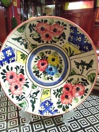 Piring hias / pajangan gambar bunga dia 28 cm