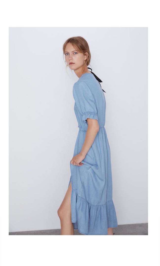 chambray midi dress
