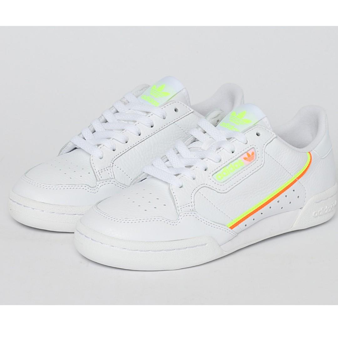 adidas continental 80 neon yellow