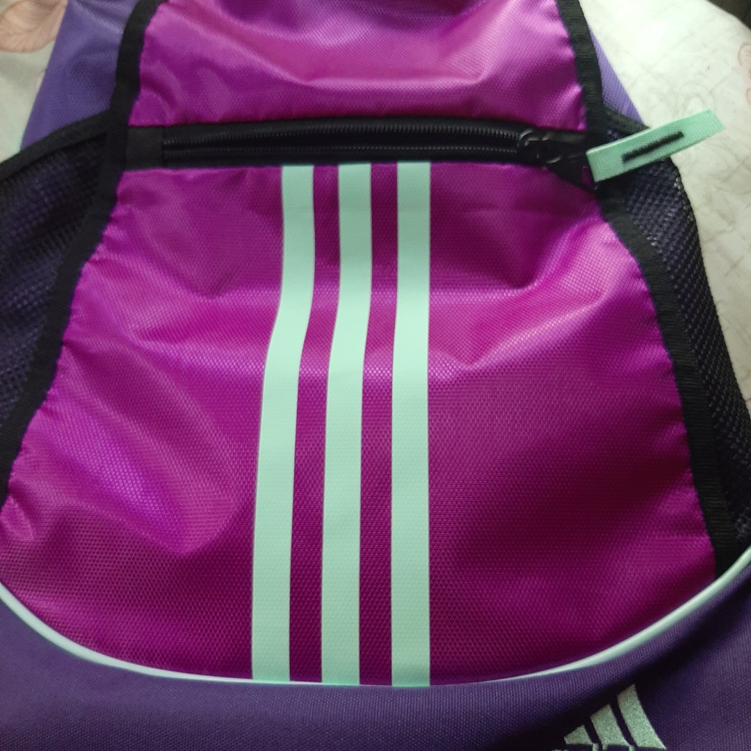 purple adidas drawstring bag