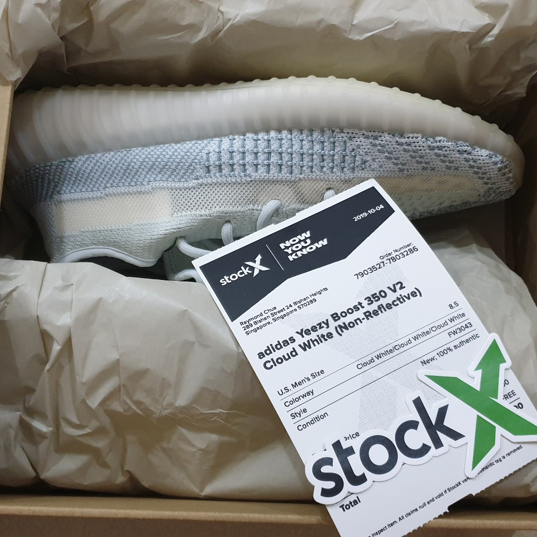 Stockx yeezy cloud white non best sale reflective
