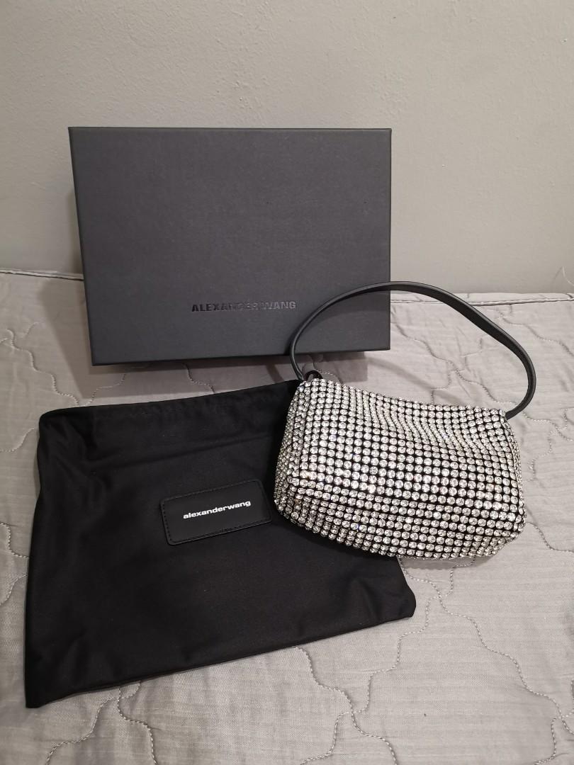 Chain mesh rhinestone pouch top