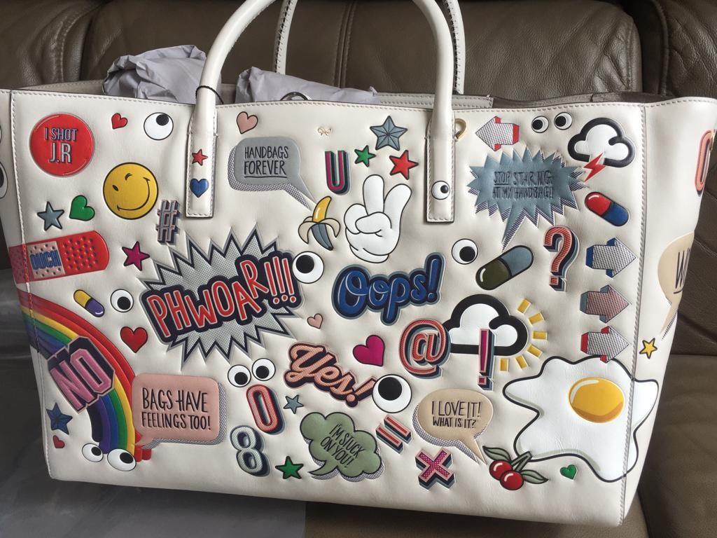 Anya Hindmarch All-over Stickers bag, Women's Fashion, Bags & Wallets ...