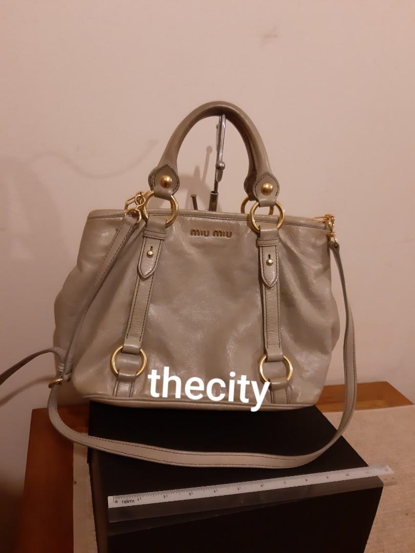 AUTHENTIC MIU MIU LAMBSKIN LEATHER MEDIUM TOTE BAG, COMES WITH ITS