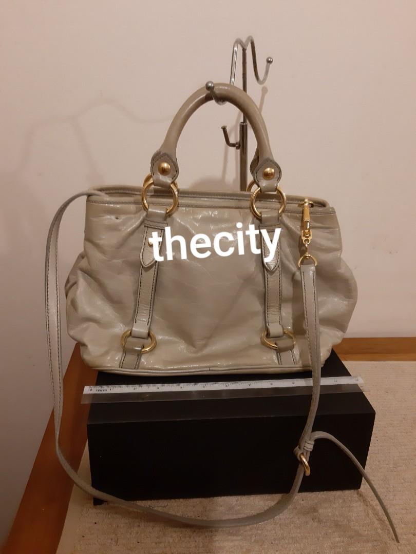 AUTHENTIC MIU MIU LAMBSKIN LEATHER MEDIUM TOTE BAG, COMES WITH ITS