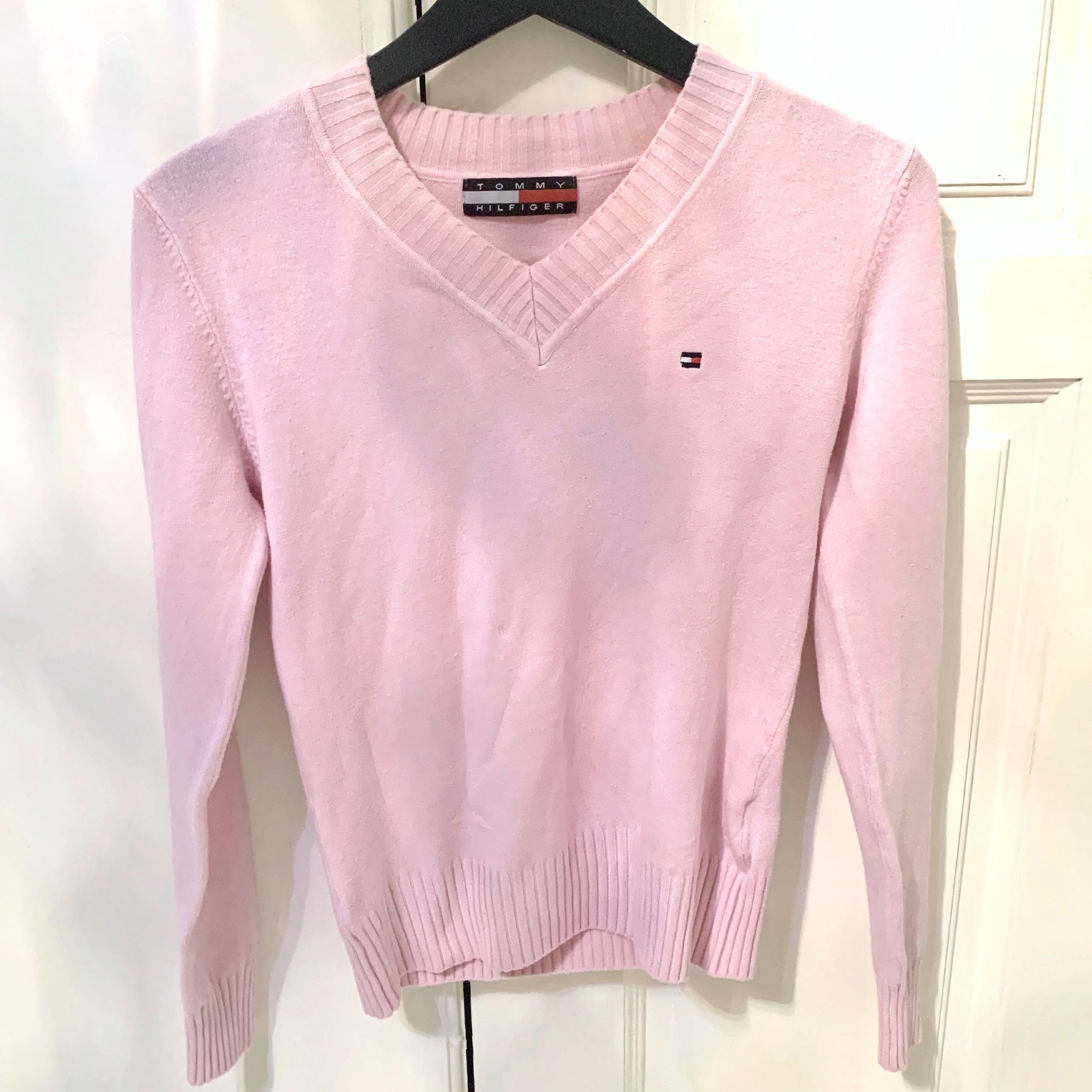 womens pink tommy hilfiger sweatshirt
