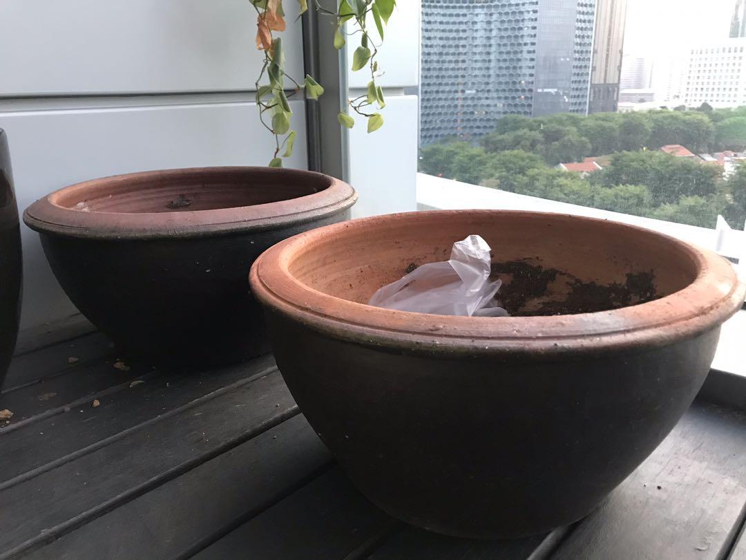 Beautiful Terracotta Ceramic Large Plant Pots Gardening Pots Planters On Carousell