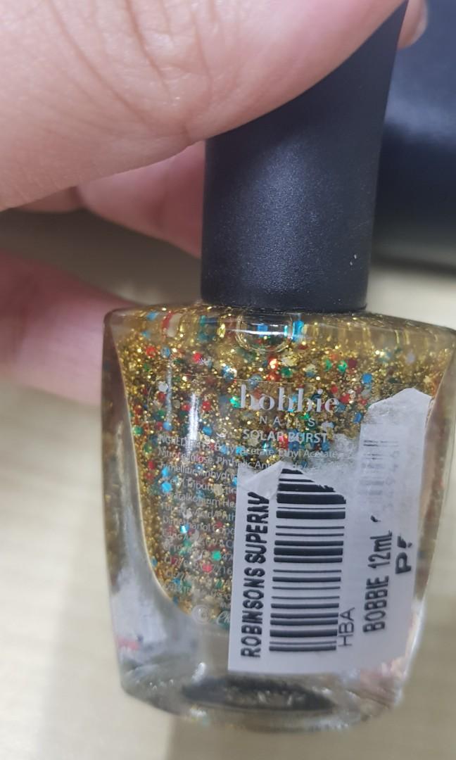 Bobbie Nail Polish - Solar Burst (Category: Hands & Nails) located in Quezon City. Submitted by kdcbsnss (Listing ID 255906797, Image 2). Description: Shipping shouldered by buyer Same day delivery: Grabexpress/Lalamove Delivery: Kwikmove (fits medium pouch) MM/Rizal: 50 Cavite/Bulacan: 85.