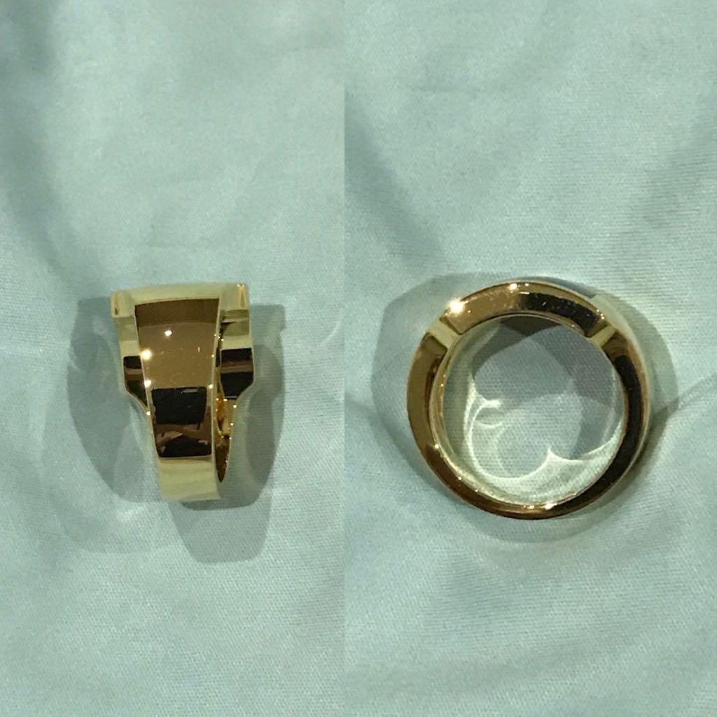 Cartier Santos Dumont Men Ring 18K Rose Gold Tiger Eye EU58 US8.5