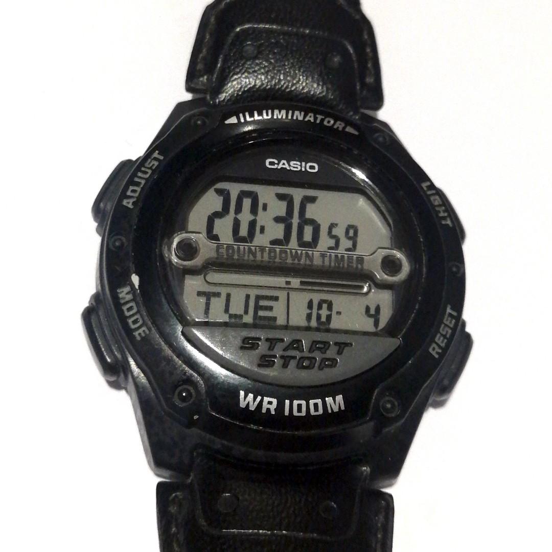 Casio W756 1AV Black Digital Watch USED