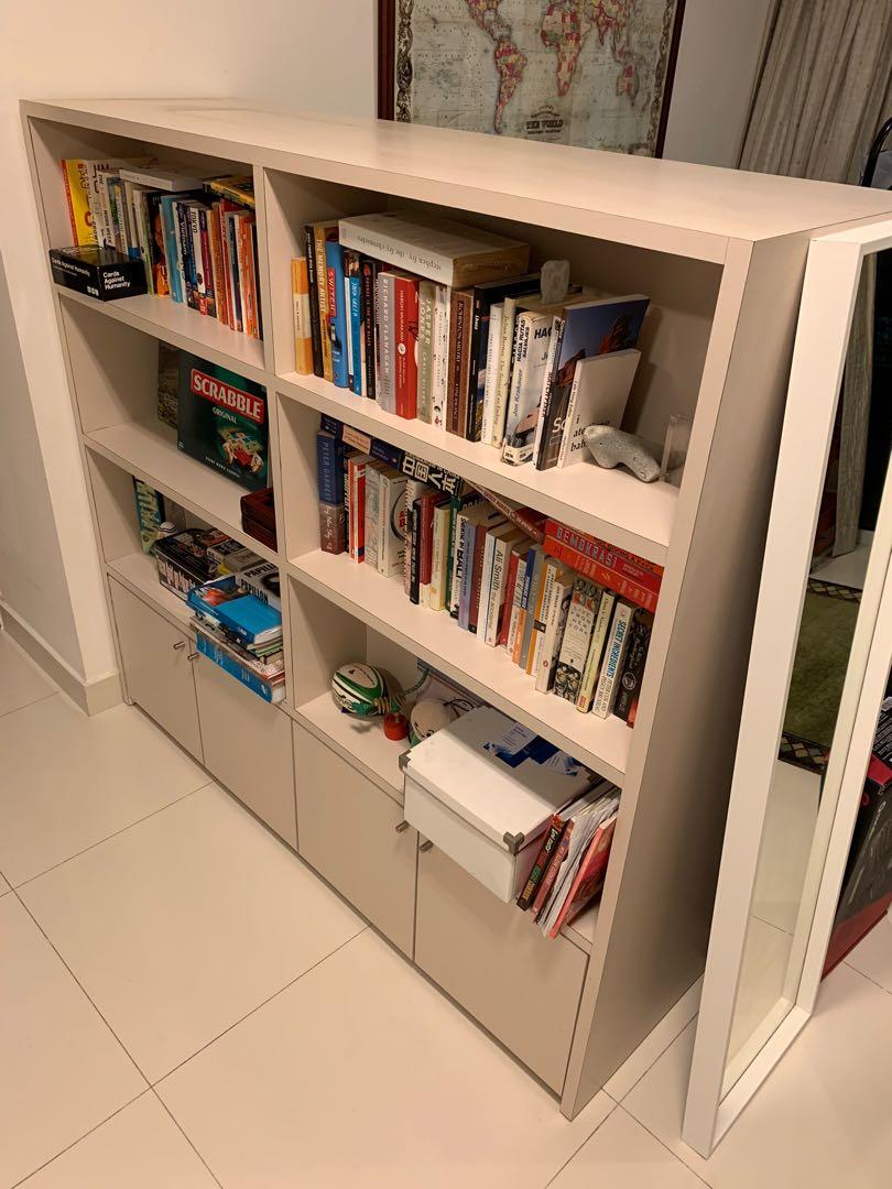 Double sided Bookshelf and Cupboards, Furniture & Home Living
