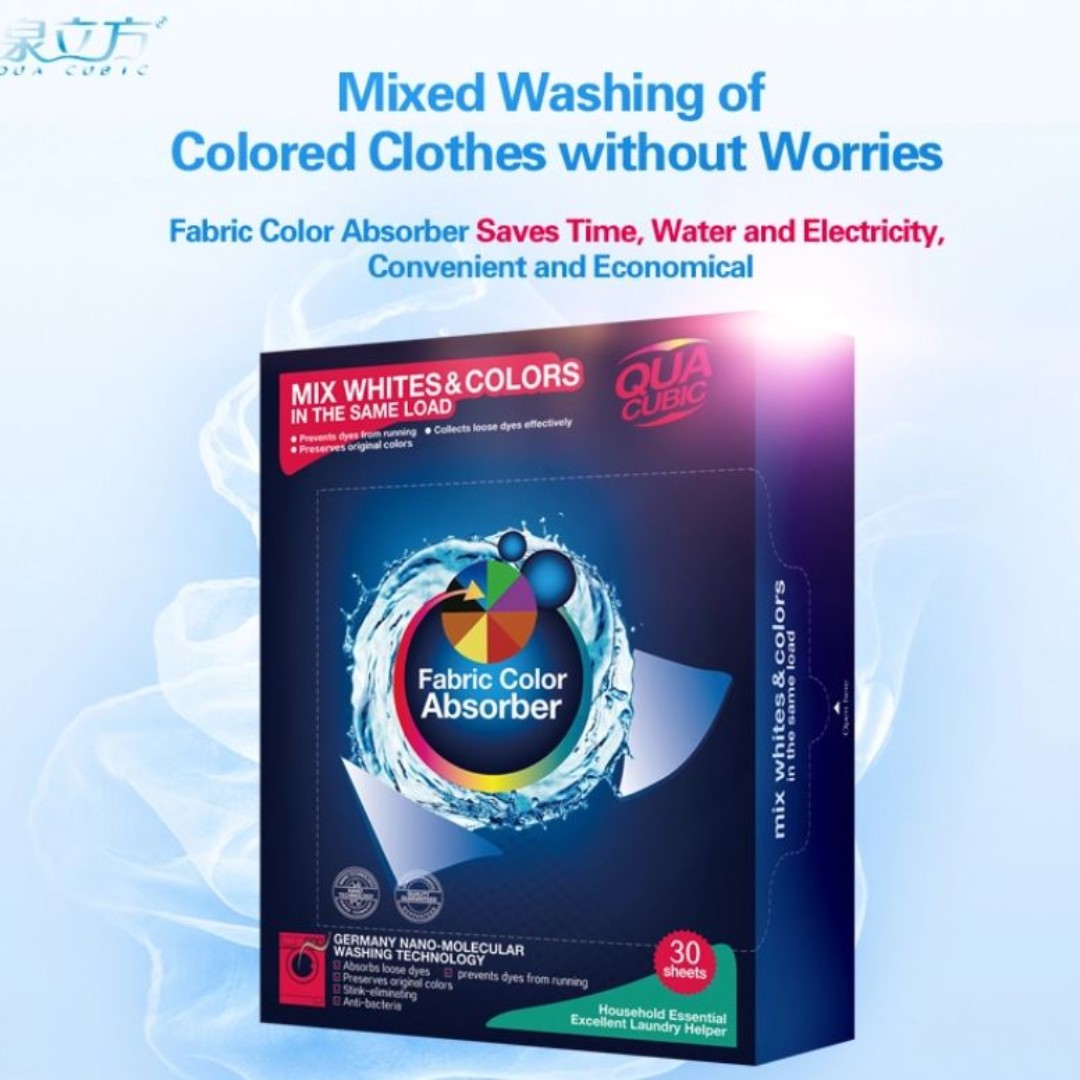 Fabric Color Absorber Sheets Mixed washing colour Dye capture laundry catchers sheet, Health