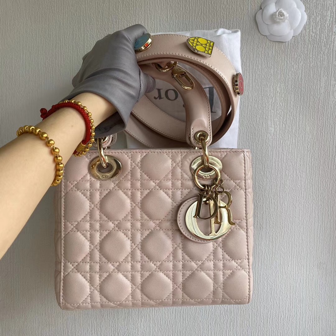 Mini Lady Dior Bag Heritage Pink Cannage Lambskin  DIOR MY