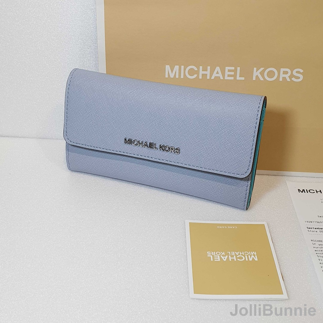 Pale blue michael kors wallet on sale