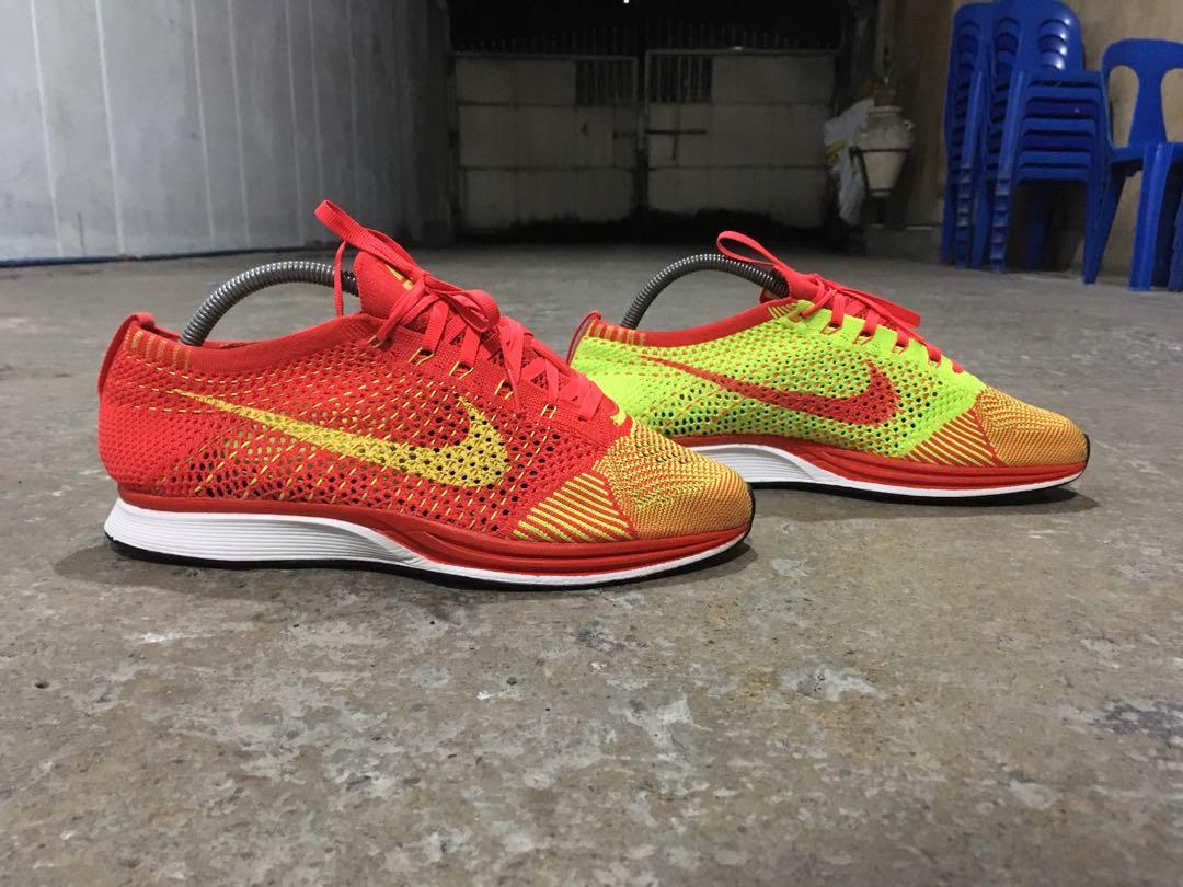 fuego condensador prima Nike flyknit racers bright crimson volt, Men's Fashion, Footwear, Sneakers  on Carousell