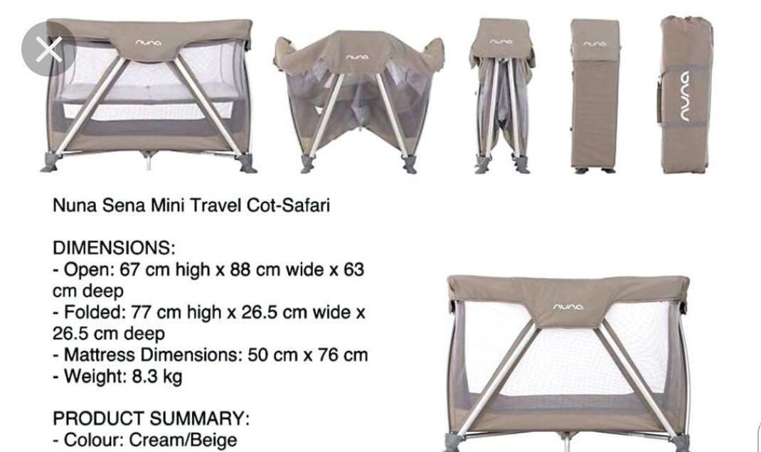 Nuna sena cheap mini mattress dimensions