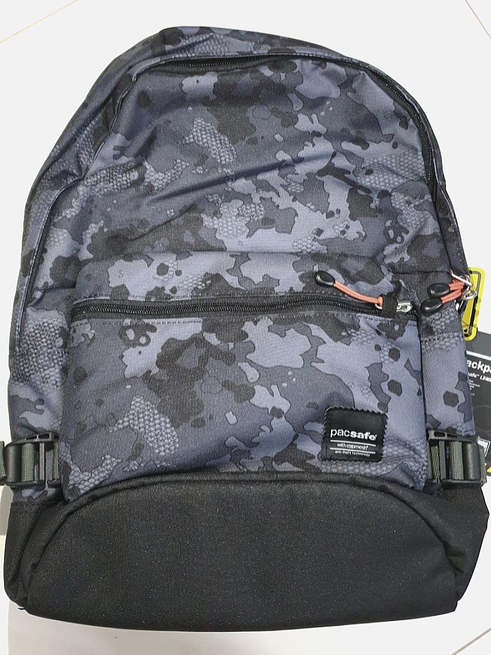 Pacsafe LX400 Anti Theft Backpack in Camo Grey Men s Fashion Bags Backpacks on Carousell